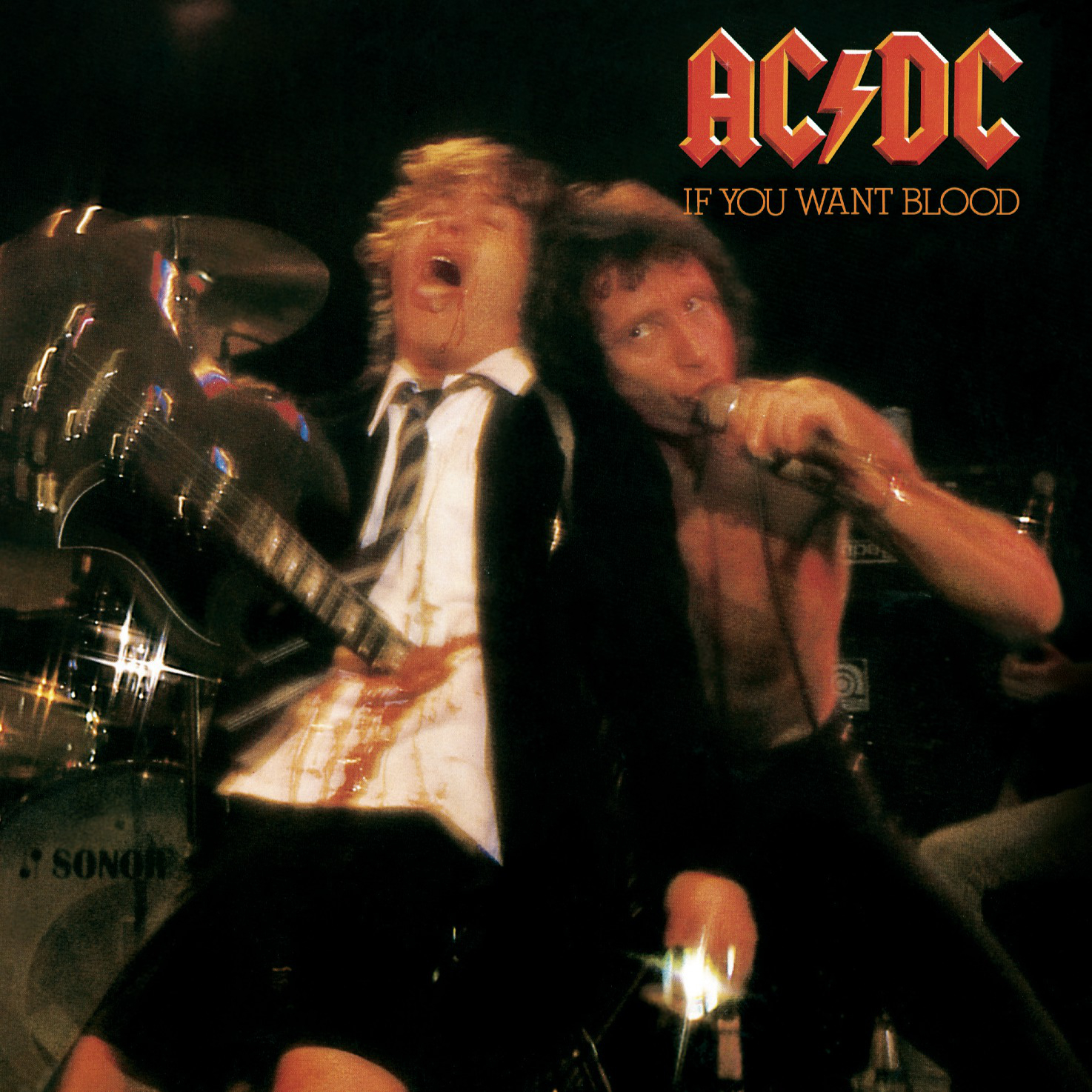 AC/ DC (エーシー・ディーシー) ライブ・アルバム『IF YOU WANT BLOOD (ギター殺人事件 AC/DC流血ライヴ)』(1978年10月13日発売) 高画質CDジャケット画像